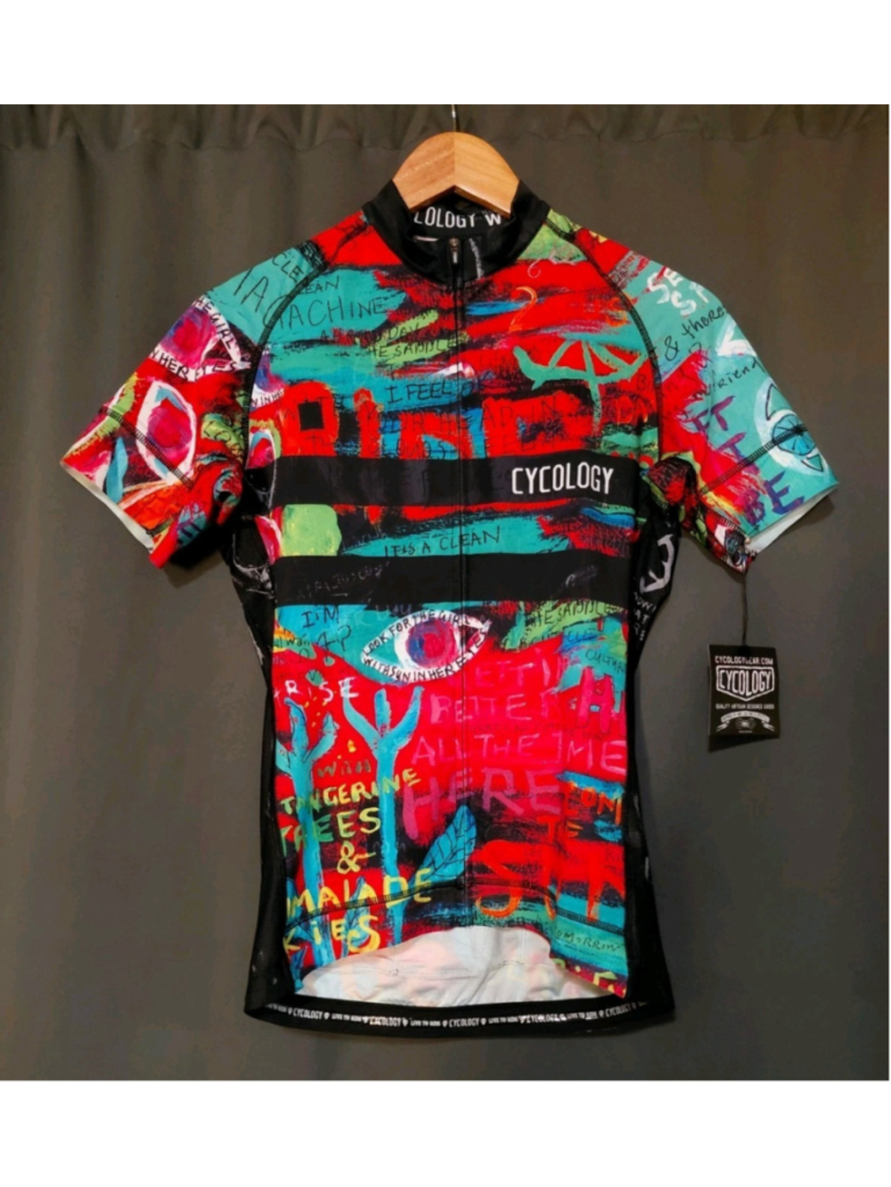 Cycology Short Sleeve Abstract Colorful Cycling Jersey 8 Days Women's Large NWT